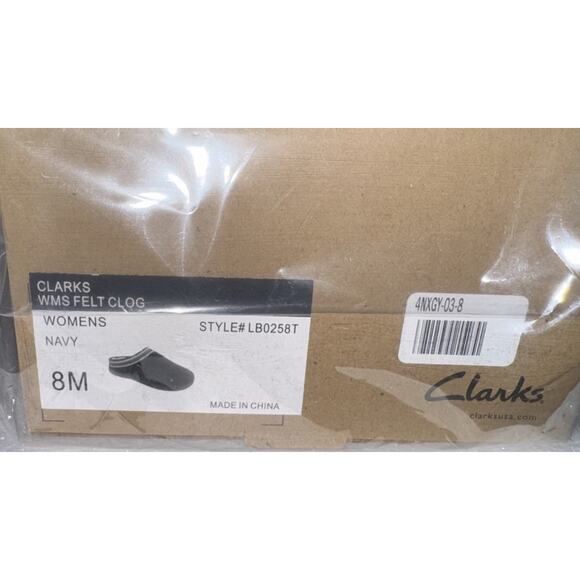 Clark’s Women’s Felt Clog Navy Style #LB0258T 8M NEW IN BOX - Picture 6 of 9